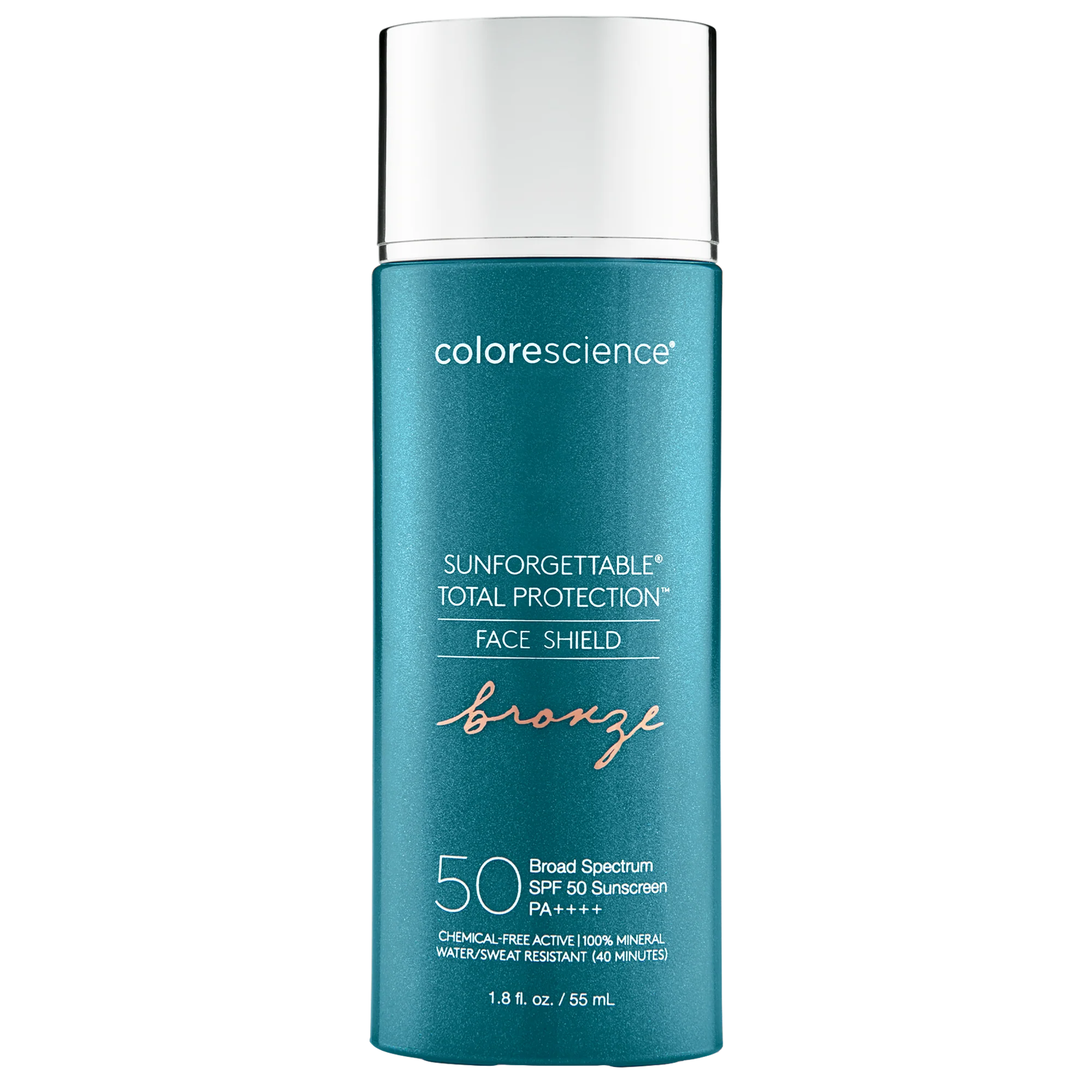Colorescience Sunforgettable Total Protection Face Shield bottle on a white background
