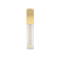 Brow lamination gel tube with gold cap placed against a white background..