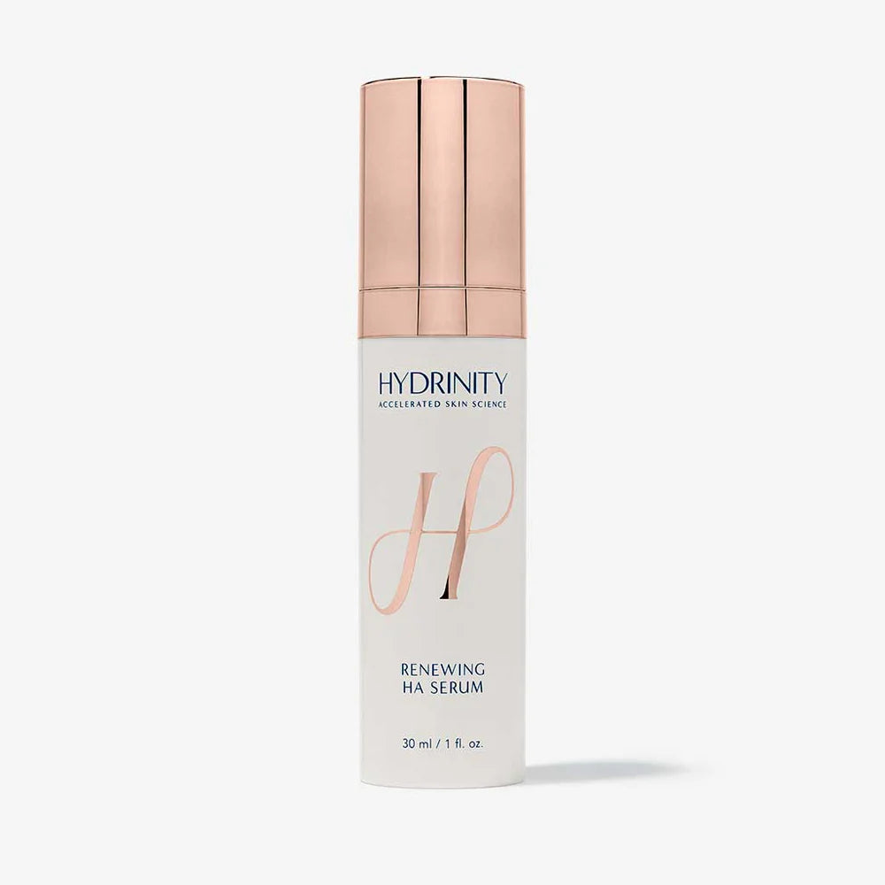 Hydrinity Restorative HA Serum bottle on a white background