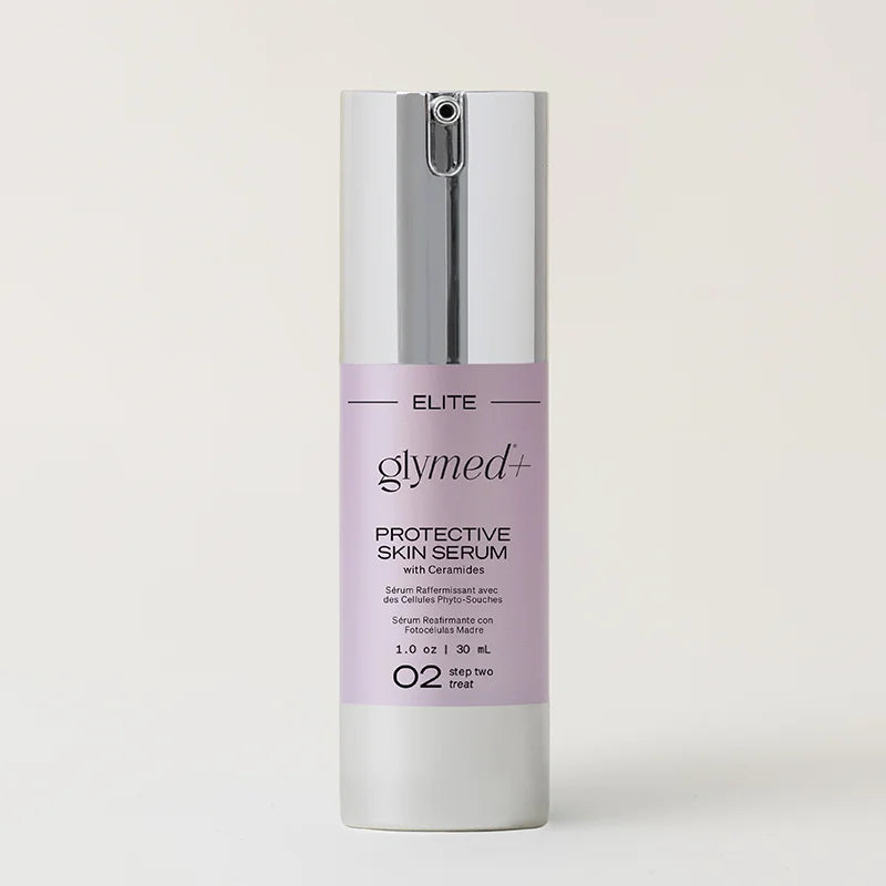 Glymed+ Elite Protective Skin Serum bottle on a light gray background