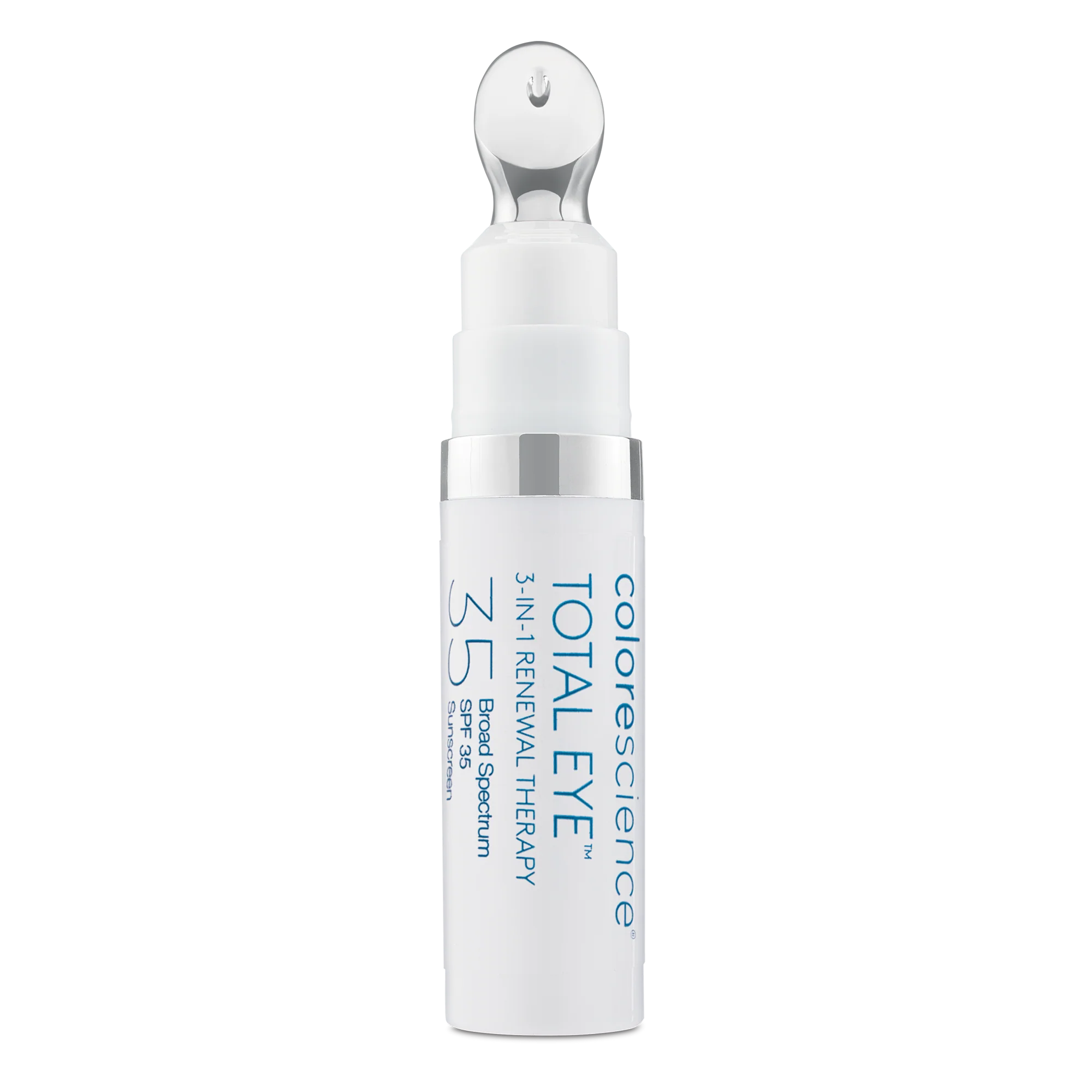 Colorescience Total Eye 3-in-1 Renewal Peptide Therapy bottle on a white background